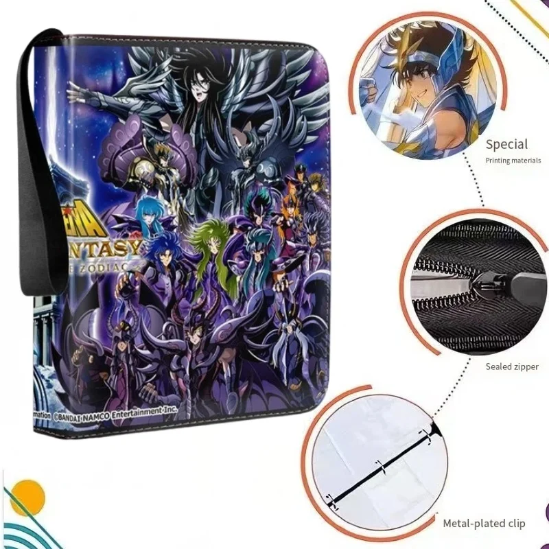 Pegasus Seiya  Athena Saint Seiya 4-Pocket Zipper Card Binder, Anime Merchandise Card Collection Album with Sealed Zipper