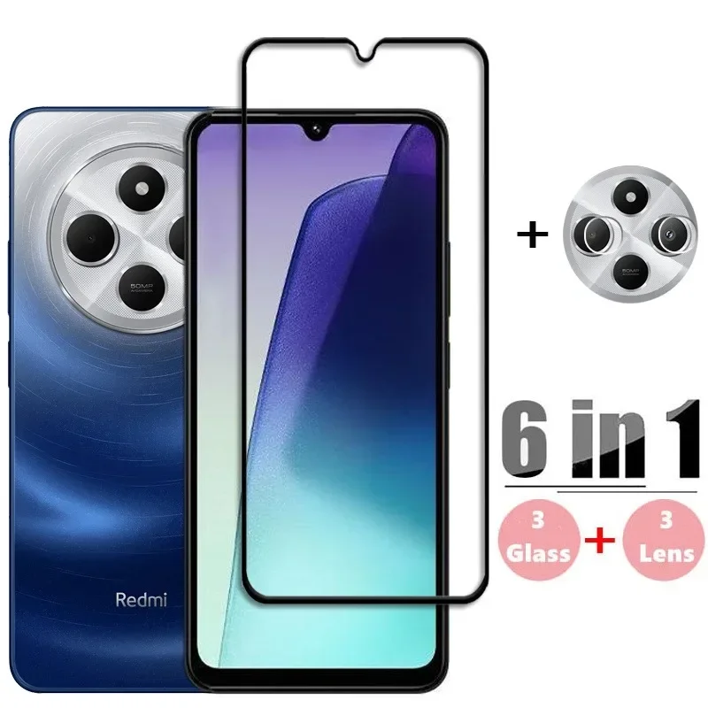 Vidrio 6 en 1 para Redmi 14C 5G vidrio templado para Redmi Turbo 4 13C 12C Protector de pantalla película de lente de teléfono para Redmi Note 14 5G