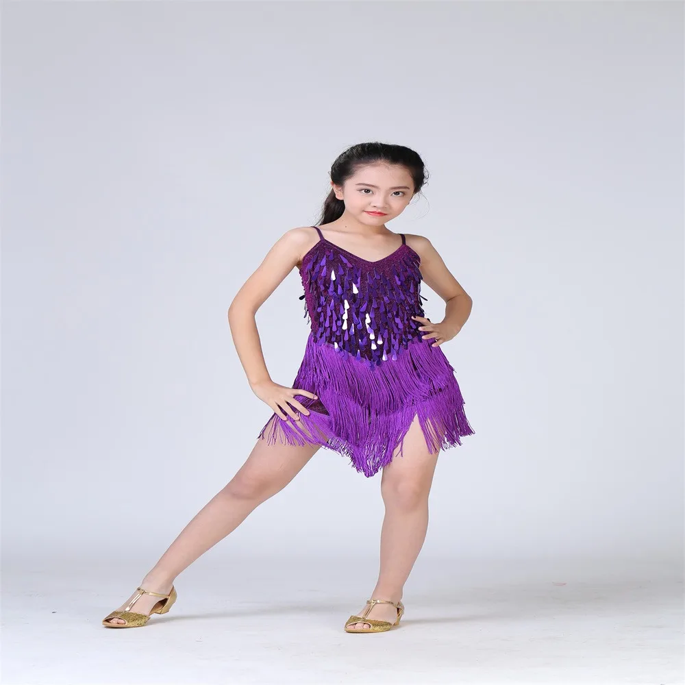 무대 댄스웨어 라틴 댄스 드레스 키즈 코스프레 의상 파티 쇼 어린이 소녀 전문 탱고 볼룸 섹시한 축제
