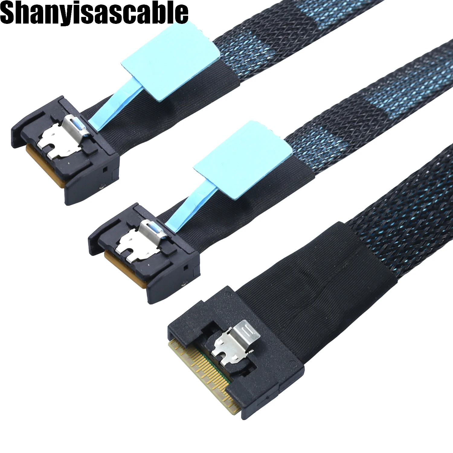 0.8M-PCI-E Ultraport Slimline SAS 4.0 SFF-8654 8i 74pin  to dual 2X MCIO 4X 4i 8654 38Pin Server internal connection Cable