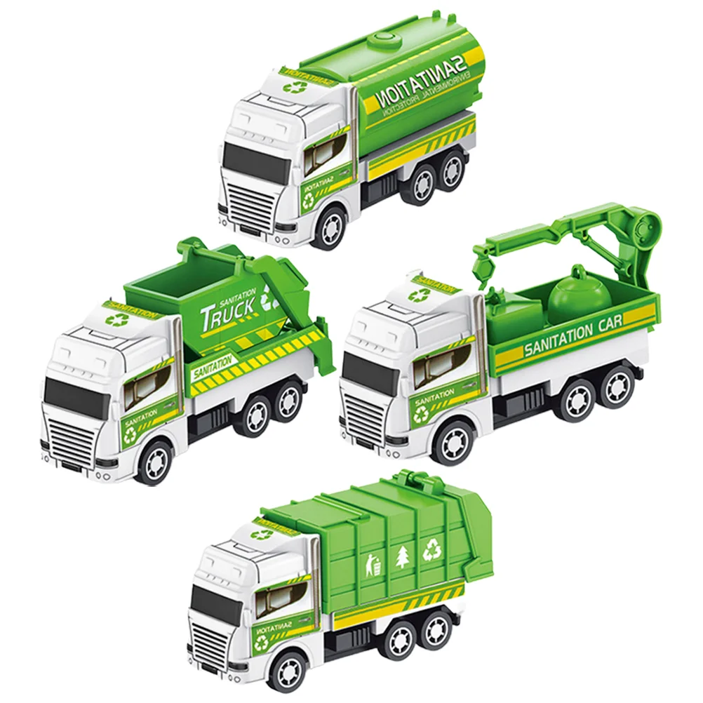 Garbage Truck Toys for Toddlers Infant Sanitation Car Model Friction-power Funny