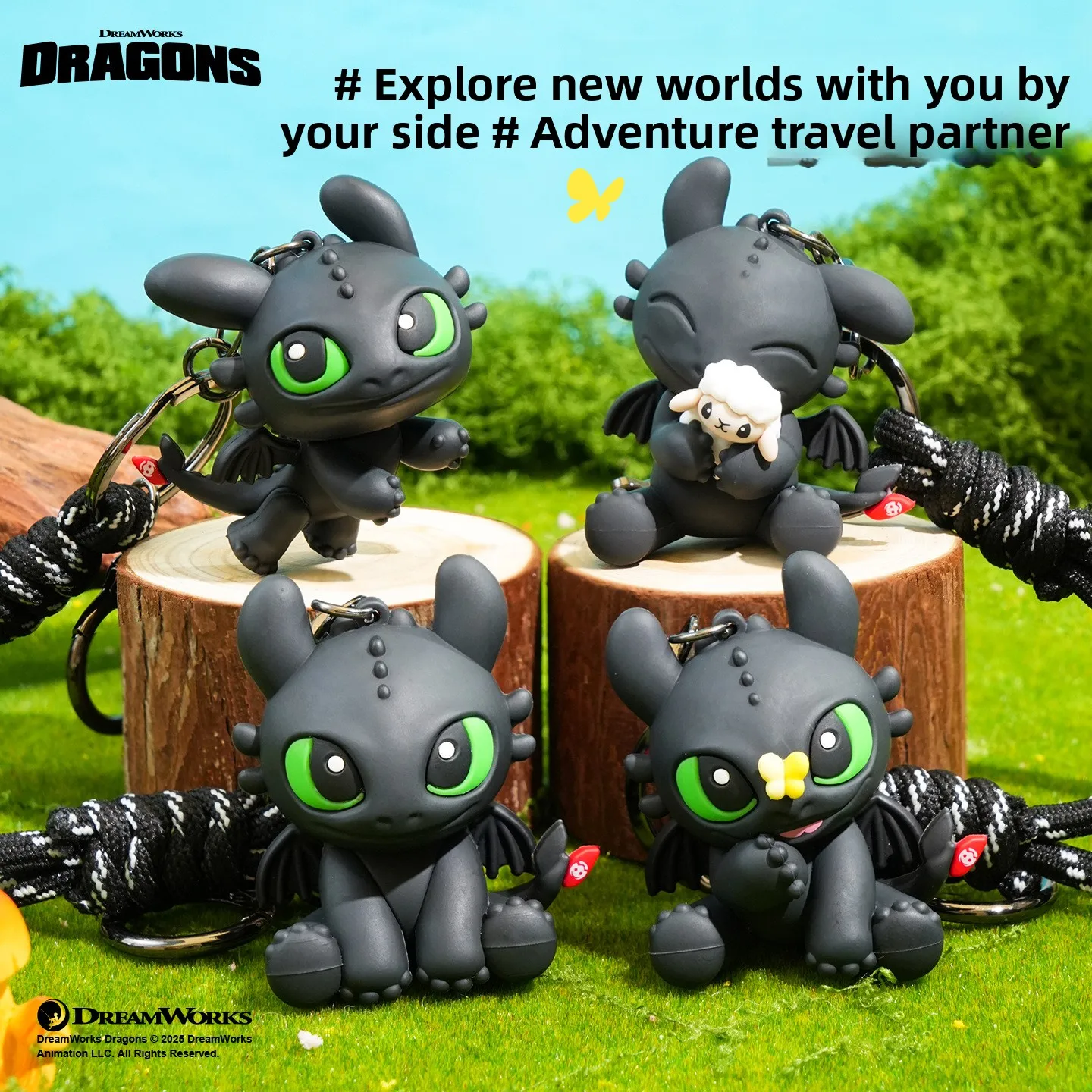 

Officially Licensed How to Train Your Dragon Toothless Keychain - Cute Adorable Pet Figurine, Bag Charm Key Ring
