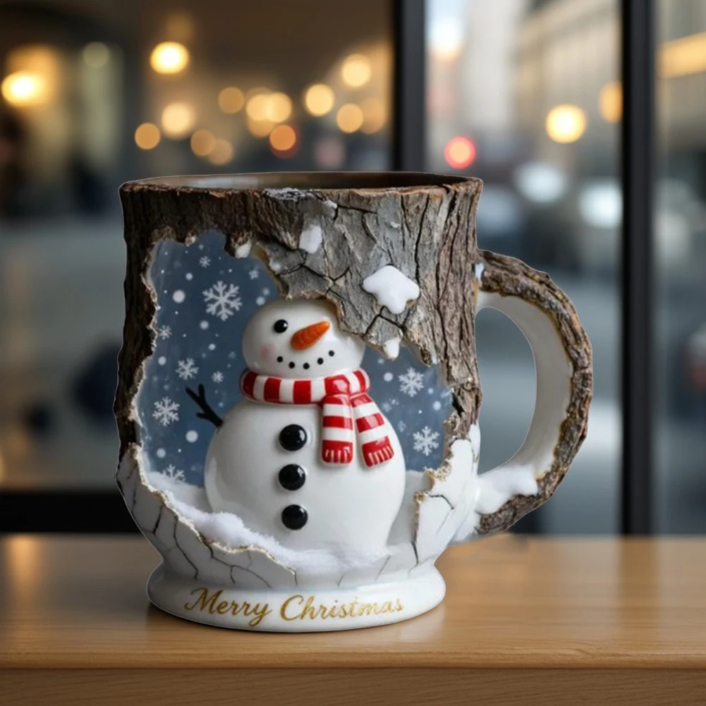 Xmas Theme Coffee Mug Sturdy Ceramic, Microwave & Dishwasher Safe. Holiday Office Party Exchange