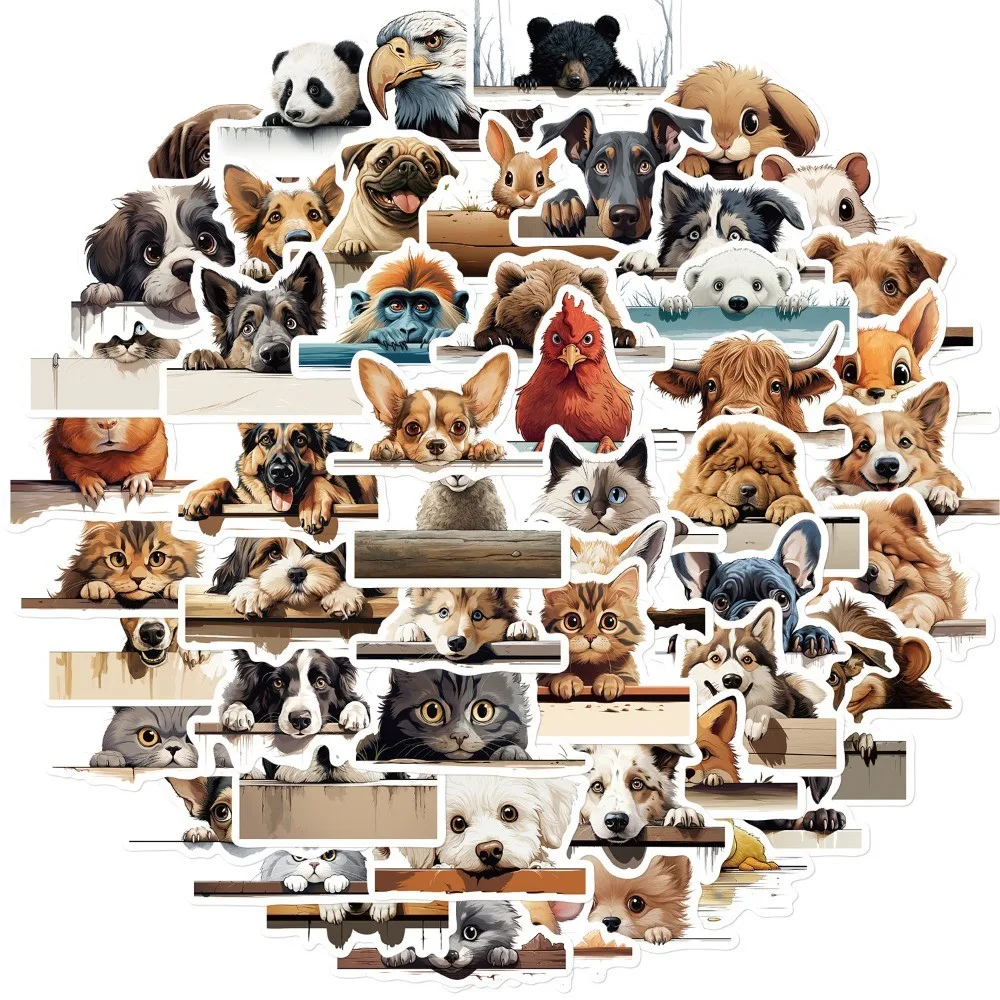 60-Piece/Set Animal Head Stickers - Waterproof DIY Graffiti Decor for Laptops Phones Backpack Water Bottle Giajar Sticker Store