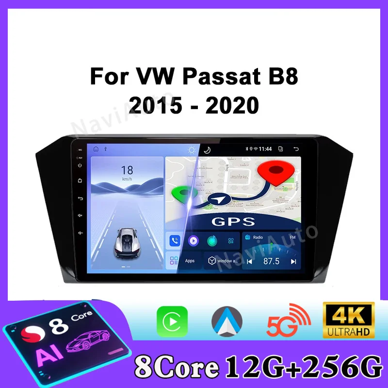 For VW Volkswagen Passat B8 2015 - 2020 Car Radio Android Automotive Multimedia Player Navigation GPS Carplay Screen Auto Stereo