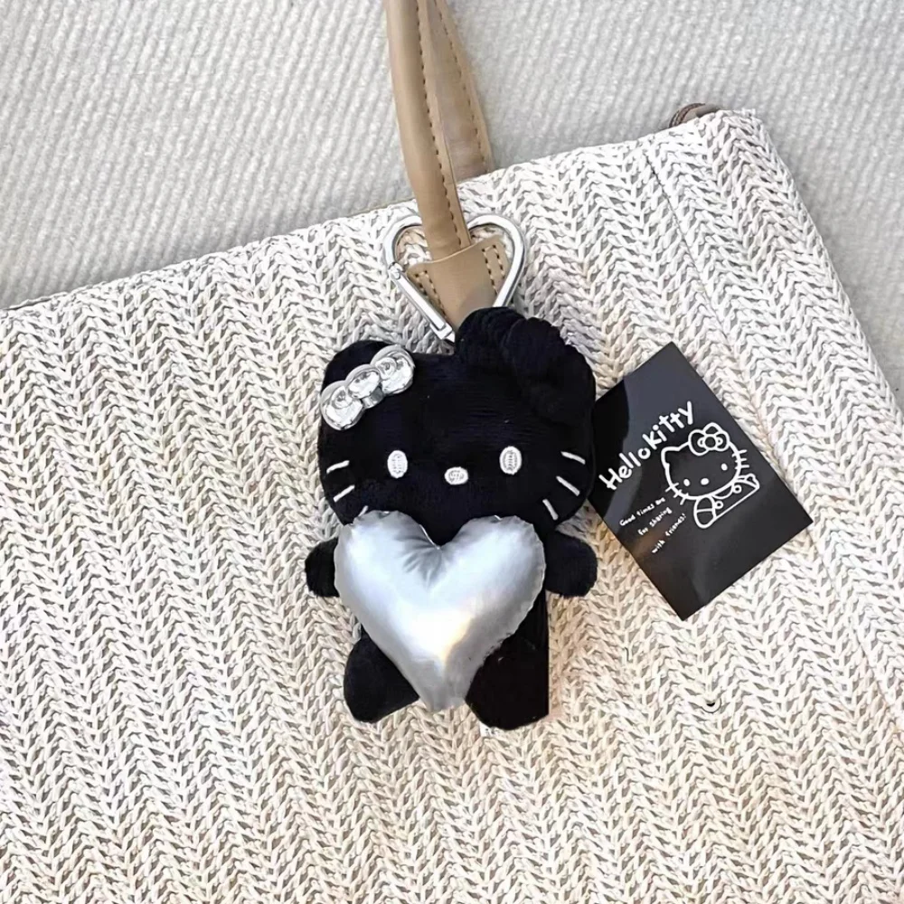 New Sanrio Hello Kitty Plush Keychain Cartoon Kt Cat Student Backpack Decoration Kawaii Keyring Accessories Girls Birthday Gifts