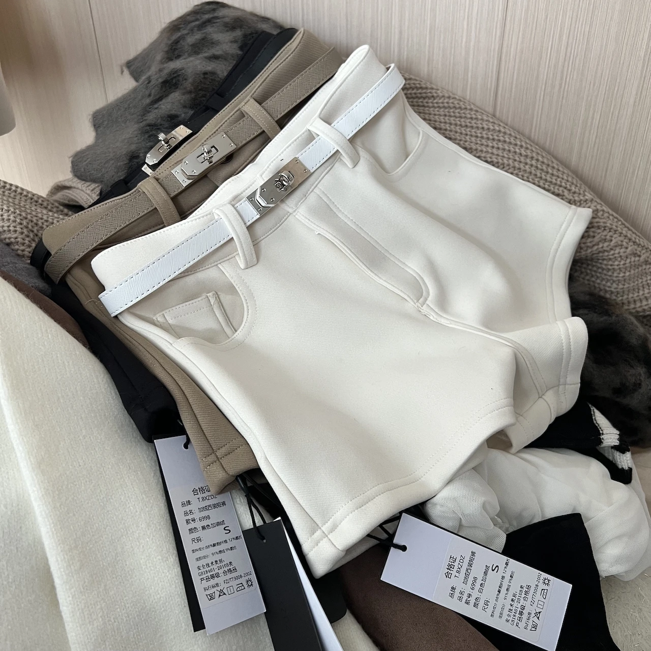 Lin Pantaloni casual slim fit a vita alta estivi da donna Alta elasticità ort orts Versione autunno inverno Faionable ort Lunghezza