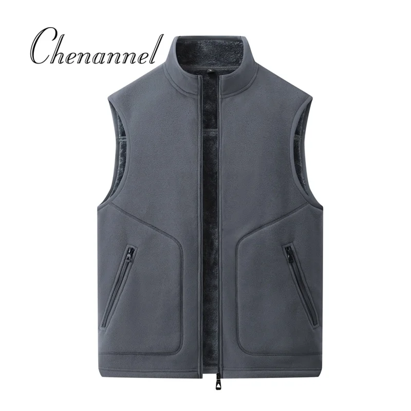 

Men's Vest Jacket Autumn Winter Thermal Padded Coat Fleece Lined Waistcoat Plus Size Warm Jacket Black Grey Vest Outwear