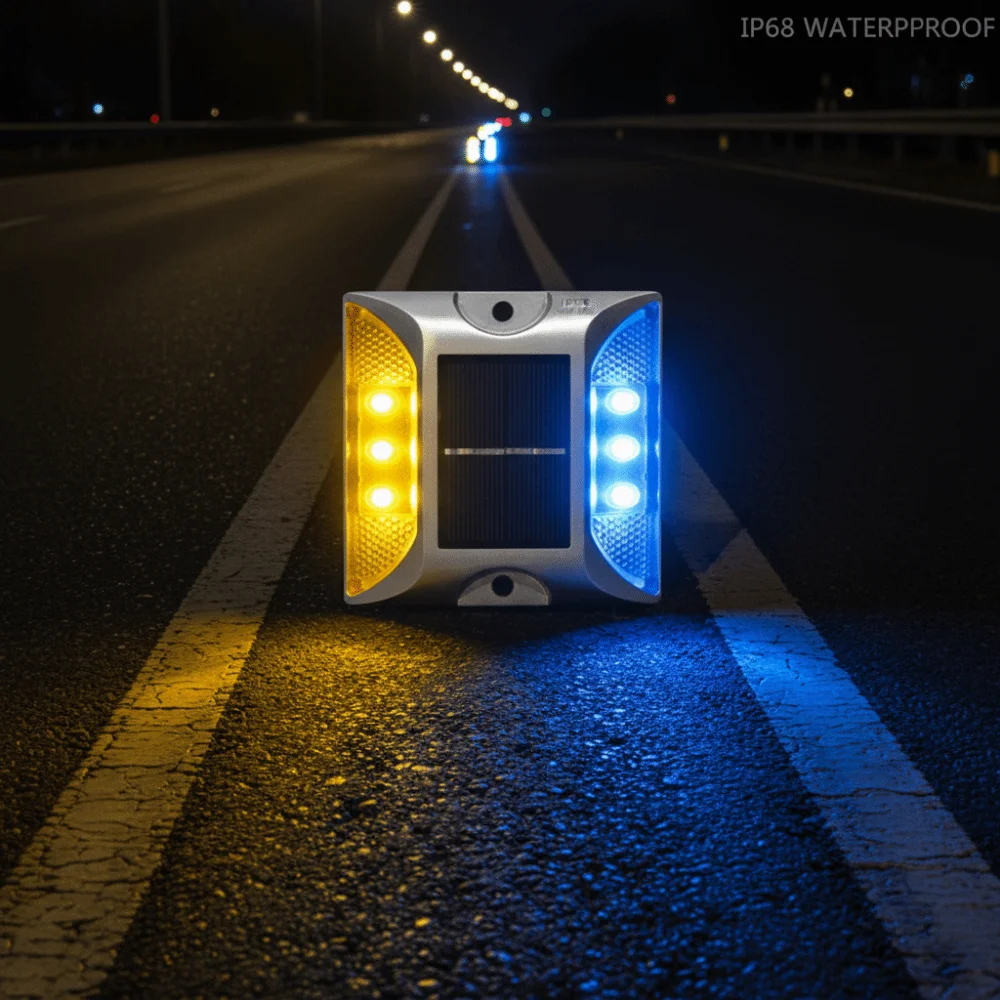 Solar Powered Solar Road Stud Light Portable Outdoor Lighting LED Ground Light Durable Flashing Traffic Marker Light