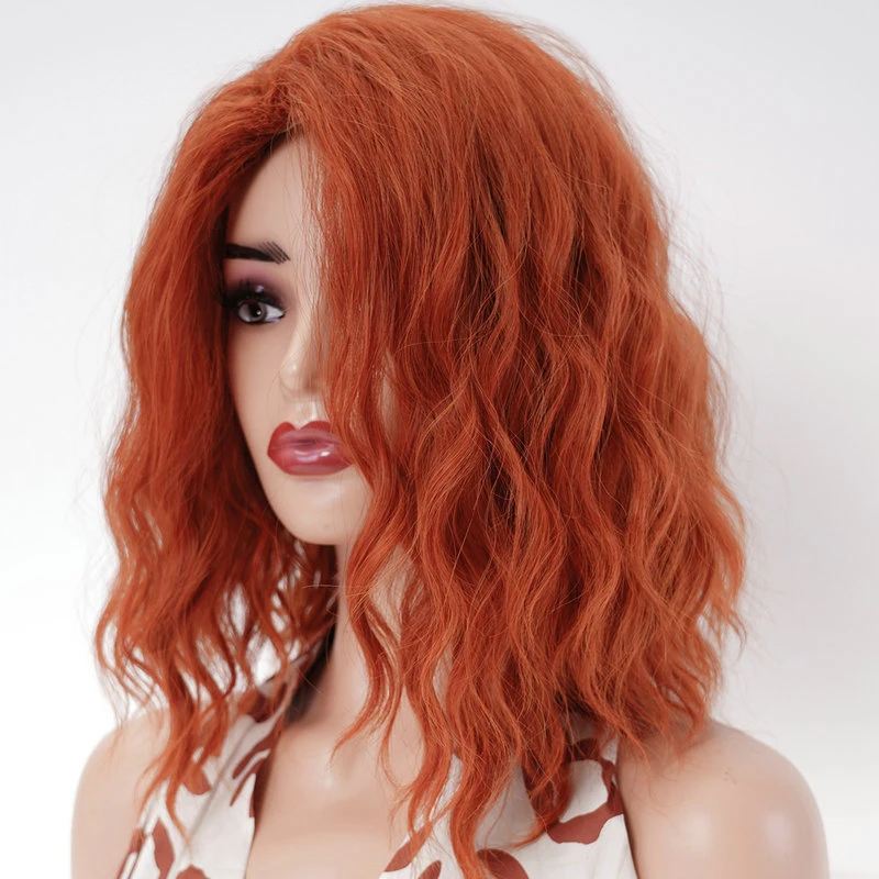 Fashionable medium-length , voluminous natural curly wig