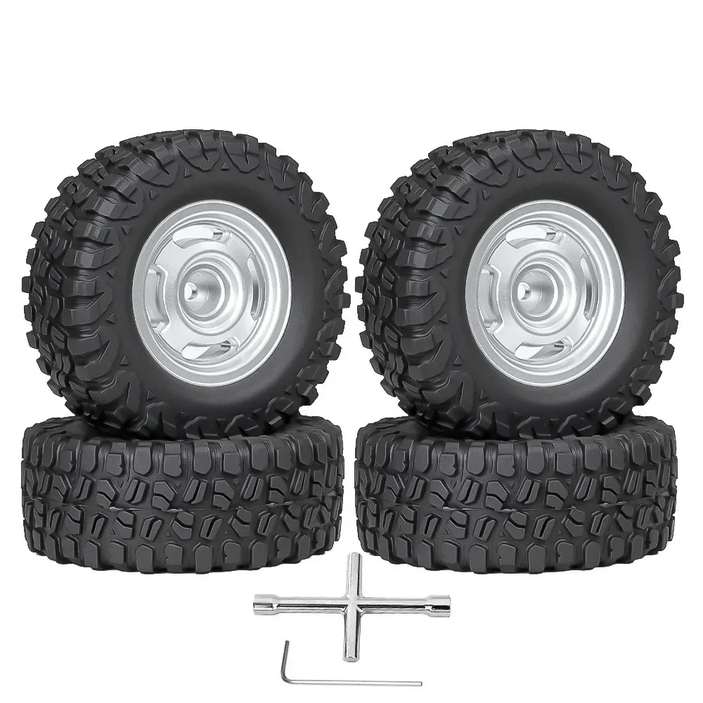 

4pcs 65mm 1.3" Metal Beadlock Wheel Tire Set For 1/18 1/24 RC Crawler Car TRX4M SCX24 AX24 FCX24 Upgrade Parts