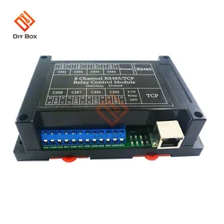 DC 12V 2 IN 1 8Ch Ethernet/RS485 Relay Module Modbus Slave RTU TCP/IP UART Network Controller PLC Output Expansion Board