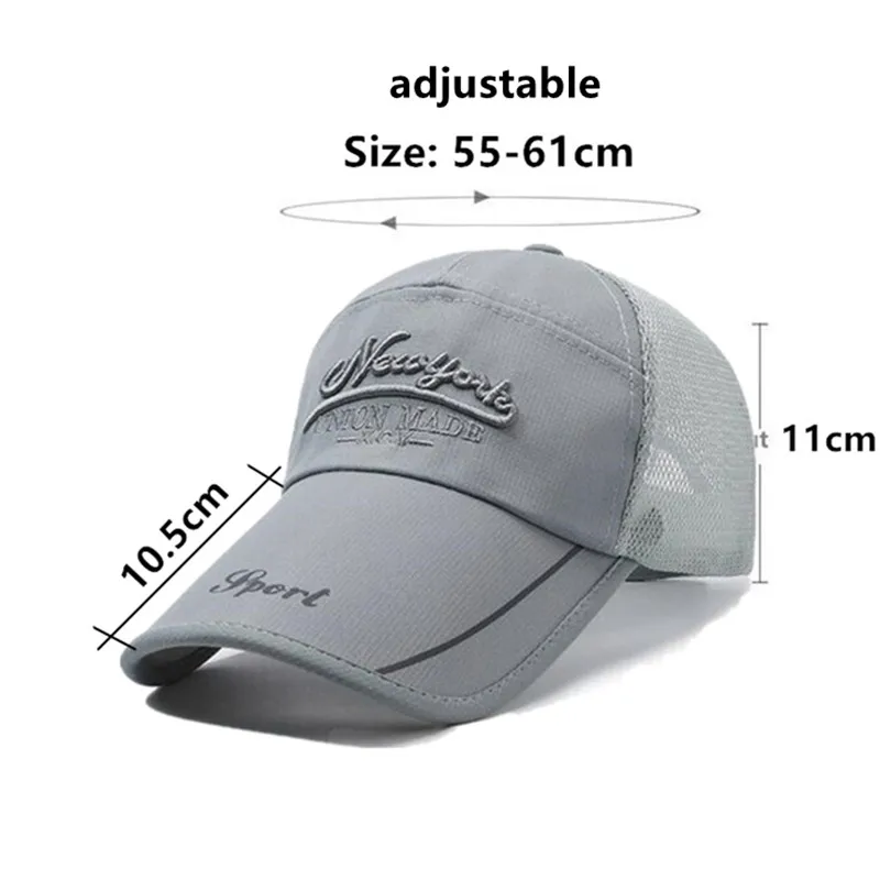 New Summer Embroidery Mesh Breathable Baseball Cap For Men And Women Golf Cap Extended Brim Sunscreen Camping Fishing Cap Unisex