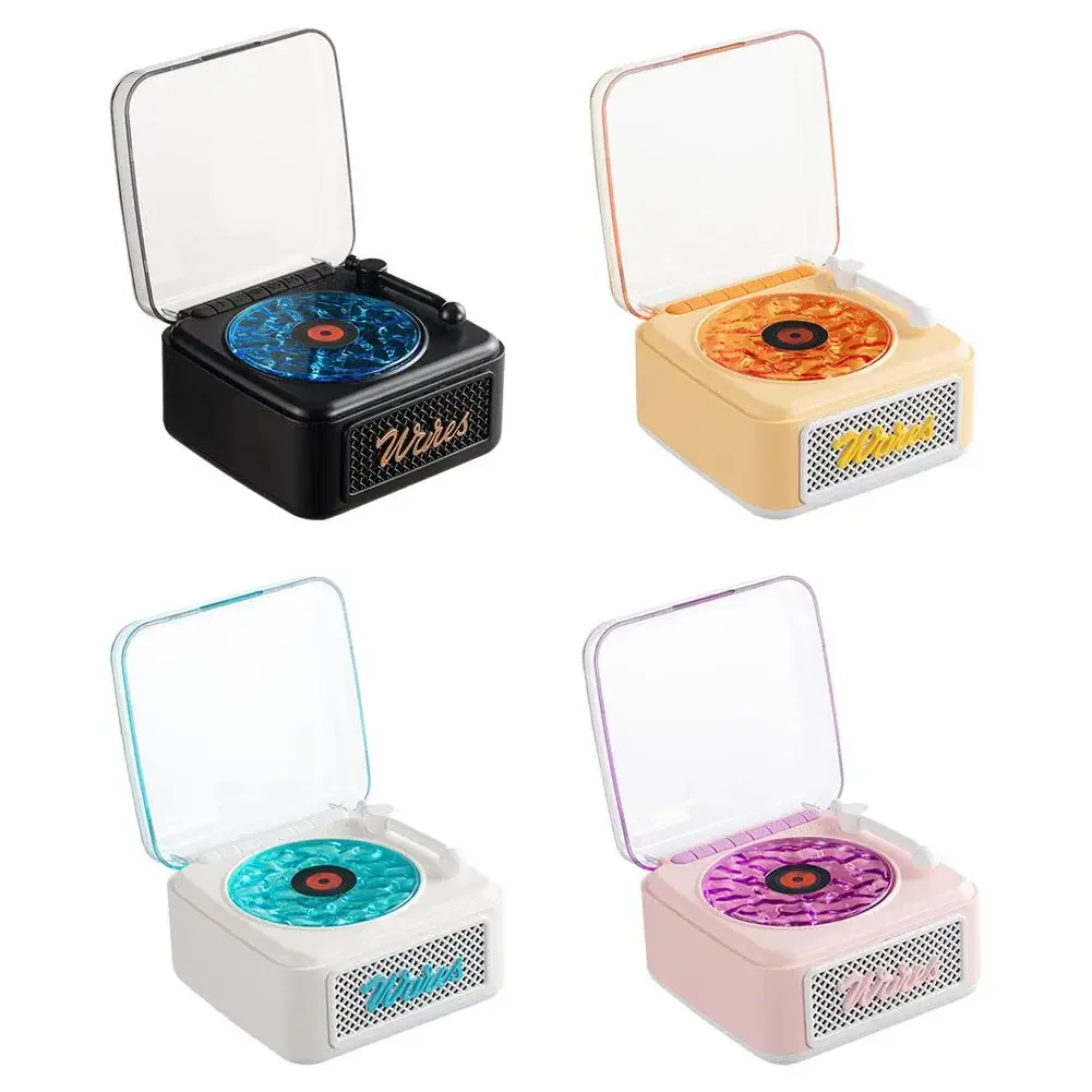 

Portable Vintage Surround Sound Music Box Listening To Seawater Ripple Speaker Mini Record Player With Bluetooth Audio