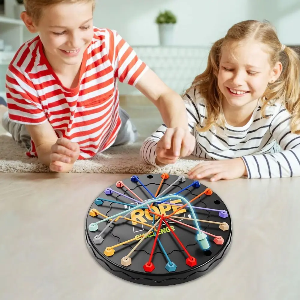 การคิดเชิงตรรกะเด็กเชือก Knots เกม Twisted เชื่อมต่อสายท้าทายสี Montessori เชือก Knots ของเล่นสมองกลยุทธ์การเรียนรู้