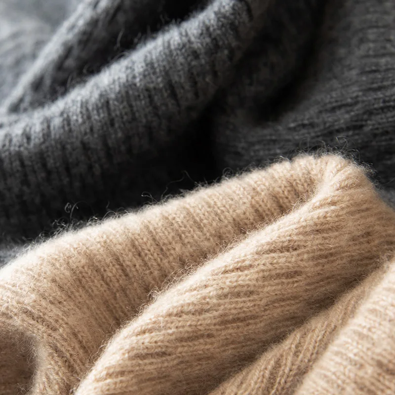 2024 new autumn and winter men's 100% pure cashmere sweater, round neck, fashionable, casual, pullover