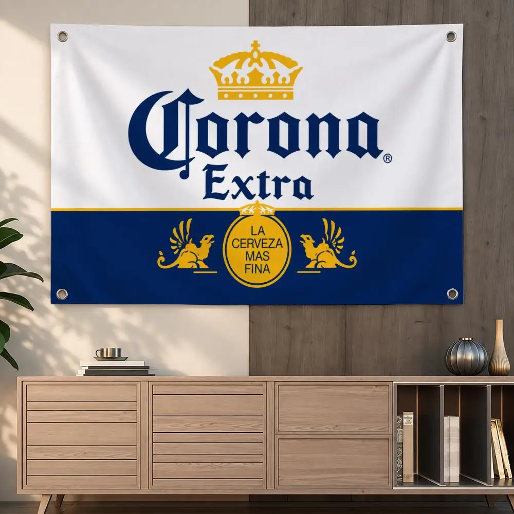 Classic Mexican Beverage Brand C-Corona Flags Indoor Outdoor Wall Hanging Flag Decor Banner Wall Decor