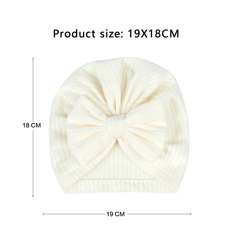 Newborn Bow Corduroy Hat Solid Color Baby Turban Hat Toddler Nursery Beanie Headwrap Hospital Cap