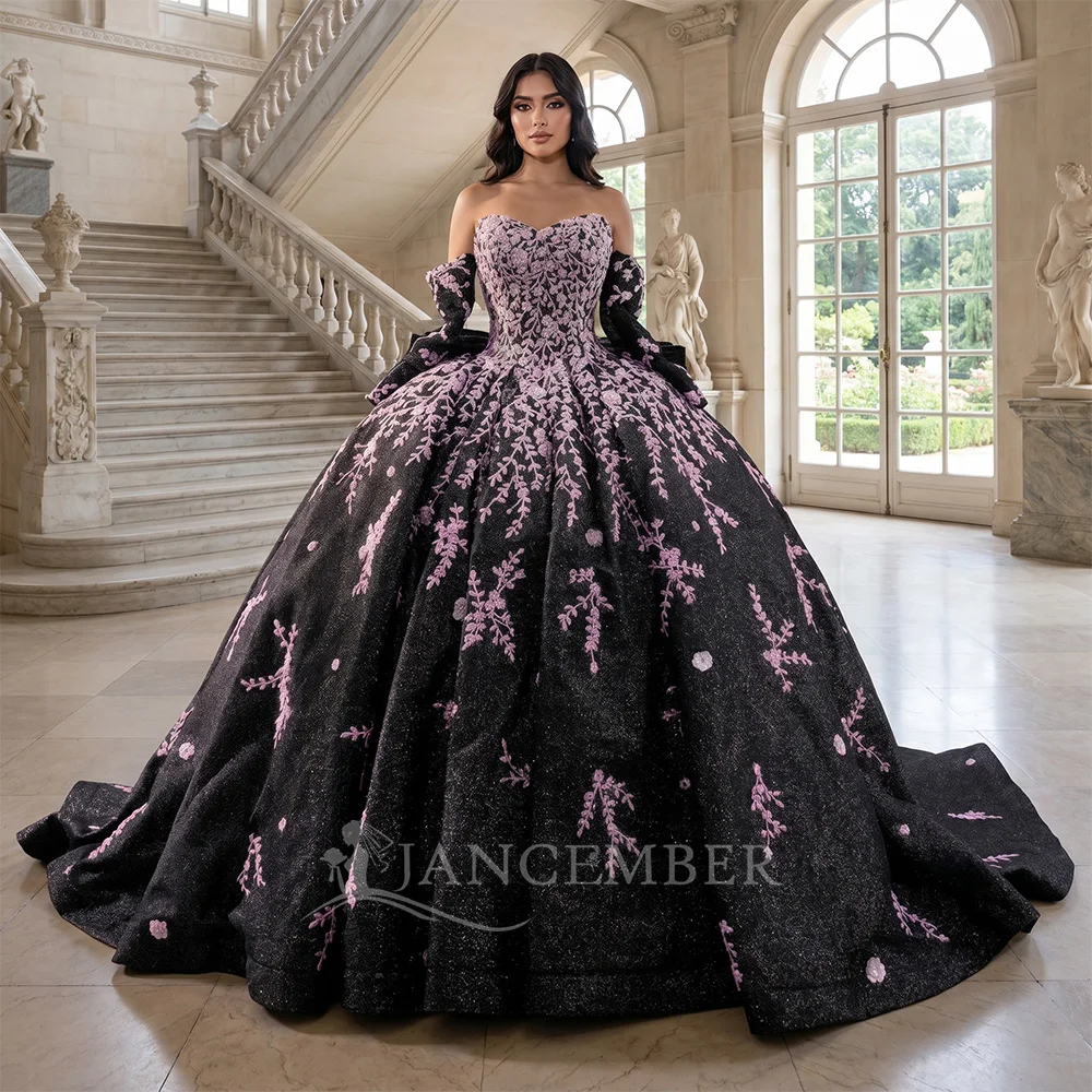 

Strapless Embroidered Lace backless Customized Full Skirt Evening Gown Ball Dress Party Dress Bridesmaid Dress robes de soirée