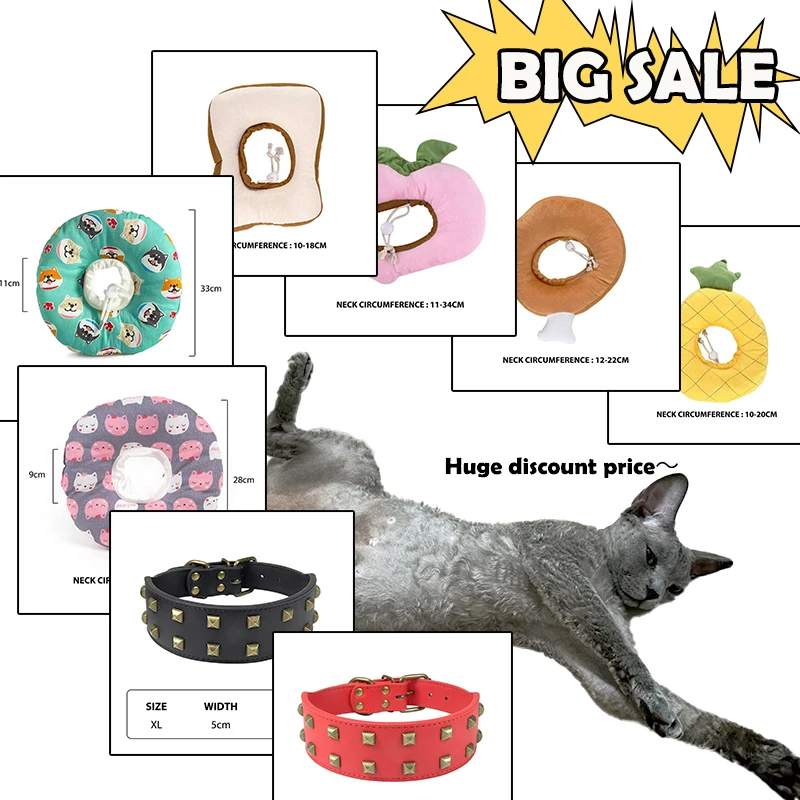 Clearance on Pet Cat Dogs Neck Collar Kinds of Quality Neck Accessories for Medium Small Big Puppy