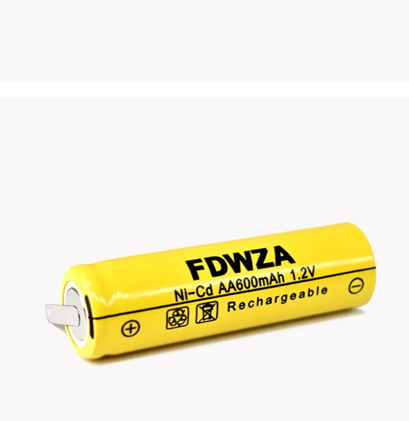 2 Pçs/lote 1.2V 600mAh Bateria Recarregável NI-CD