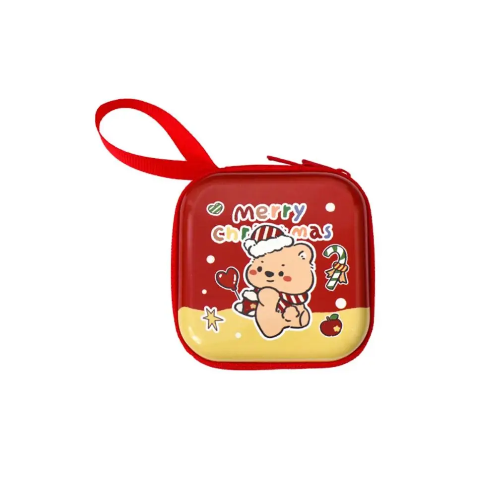 Kawaii الدب عيد الميلاد المحفظة أرنب مقاوم للماء عيد الميلاد محفظة نسائية للعملات المعدنية صفيح المحمولة عيد الميلاد سماعة حقيبة المدرسة
