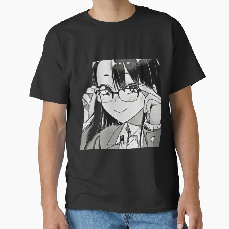 

Glasses Smile Dont Toy With Me, Miss Nagatoro Anime T shirt for man Large size Tops Manga Graphic Print Y2k Clothes Cartoon Tee