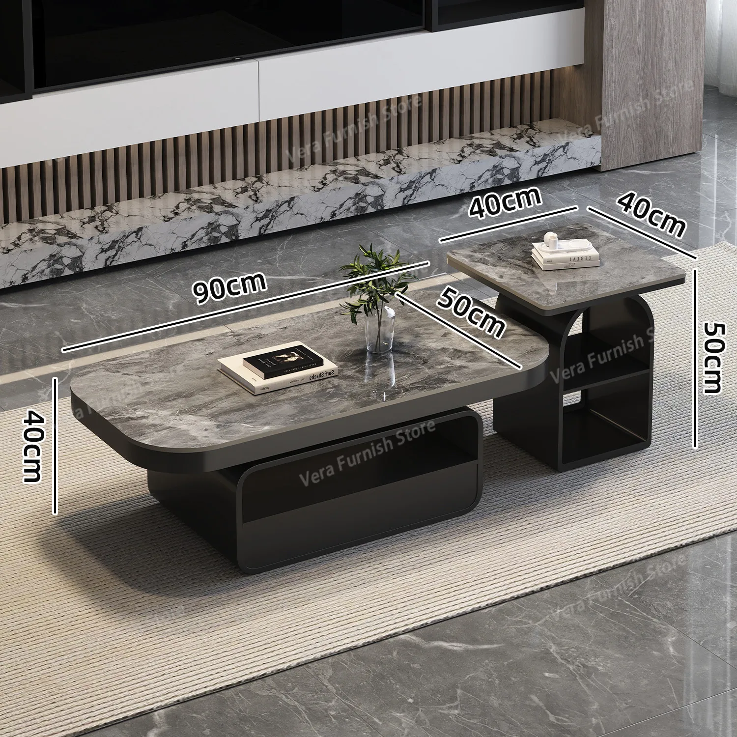 

Italian Style Minimalist Coffee Table High-end Living Room Rectangular Slab Coffee Table Designer Home Furniture Mueble FYCT