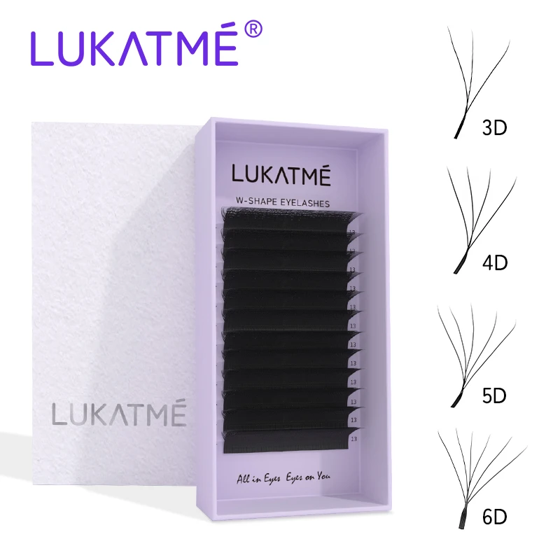 

LUKATME W Shape Eyelashes Extensions Premade Clover Lashes Lightweight W Shaped 3D 4D 5D 6D Fans False Lash for Extension