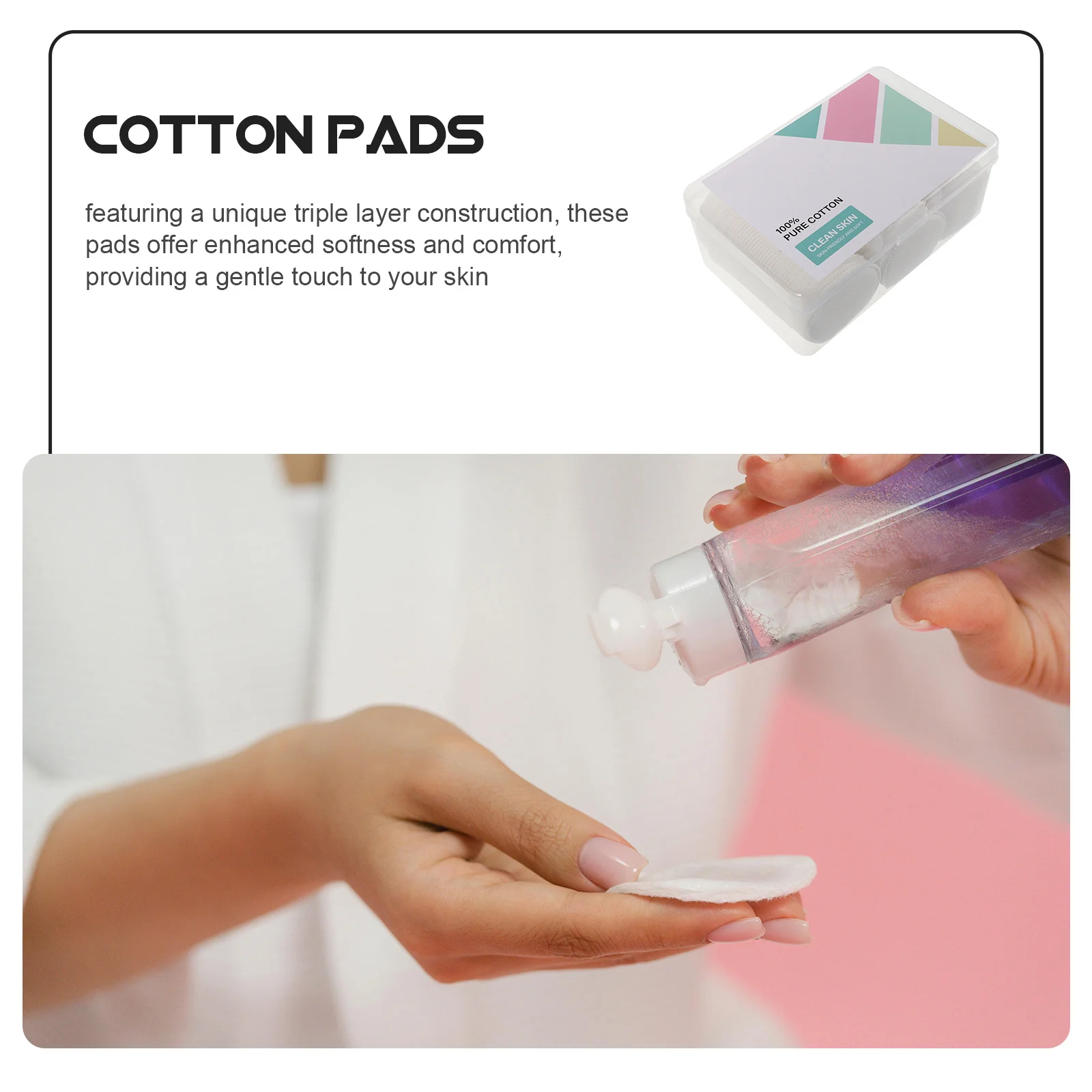 1箱3層使い捨てコットンフェイスパッドソフトメイク落とし肌に優しいラウンド美容サロン家庭用