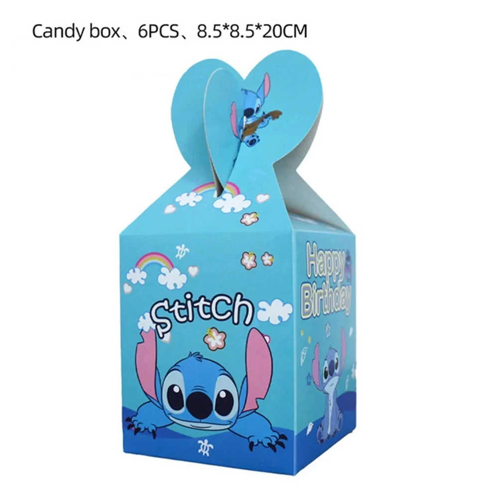 Stitch Verjaardag Thema Popcorn Doos Verjaardagsfeestje Decoraties Stitch Papier Voedsel Lade Chip Candy Box Tafeldecoratie Baby Douche