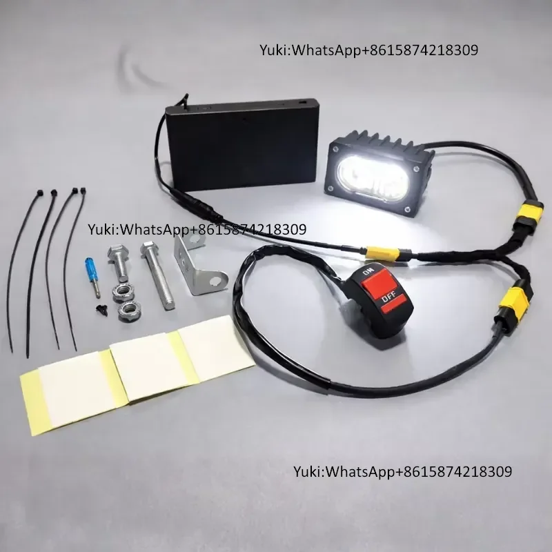 Baja Light Kit, 8AA Battery Powered, 20W 2000LM All Metal LED Headlight, DIY Handle Switch Set for E-Bike Bicycle Motorcycle