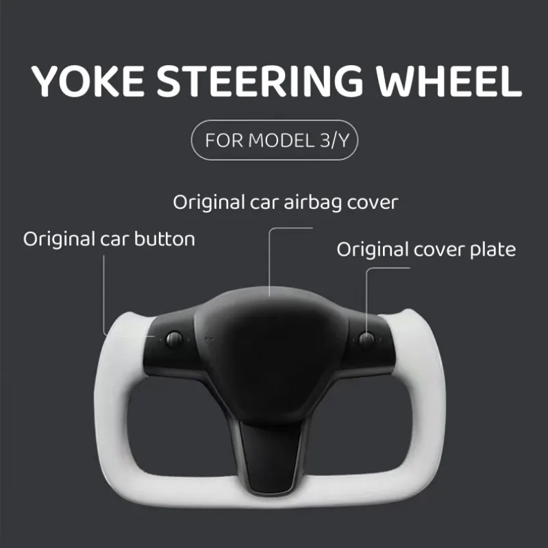 Yoke-personalizado couro lidar com volante para Tesla modelo 3 e Y, 350mm, aquecimento opcional, NAPP, acessórios de volante, 2023