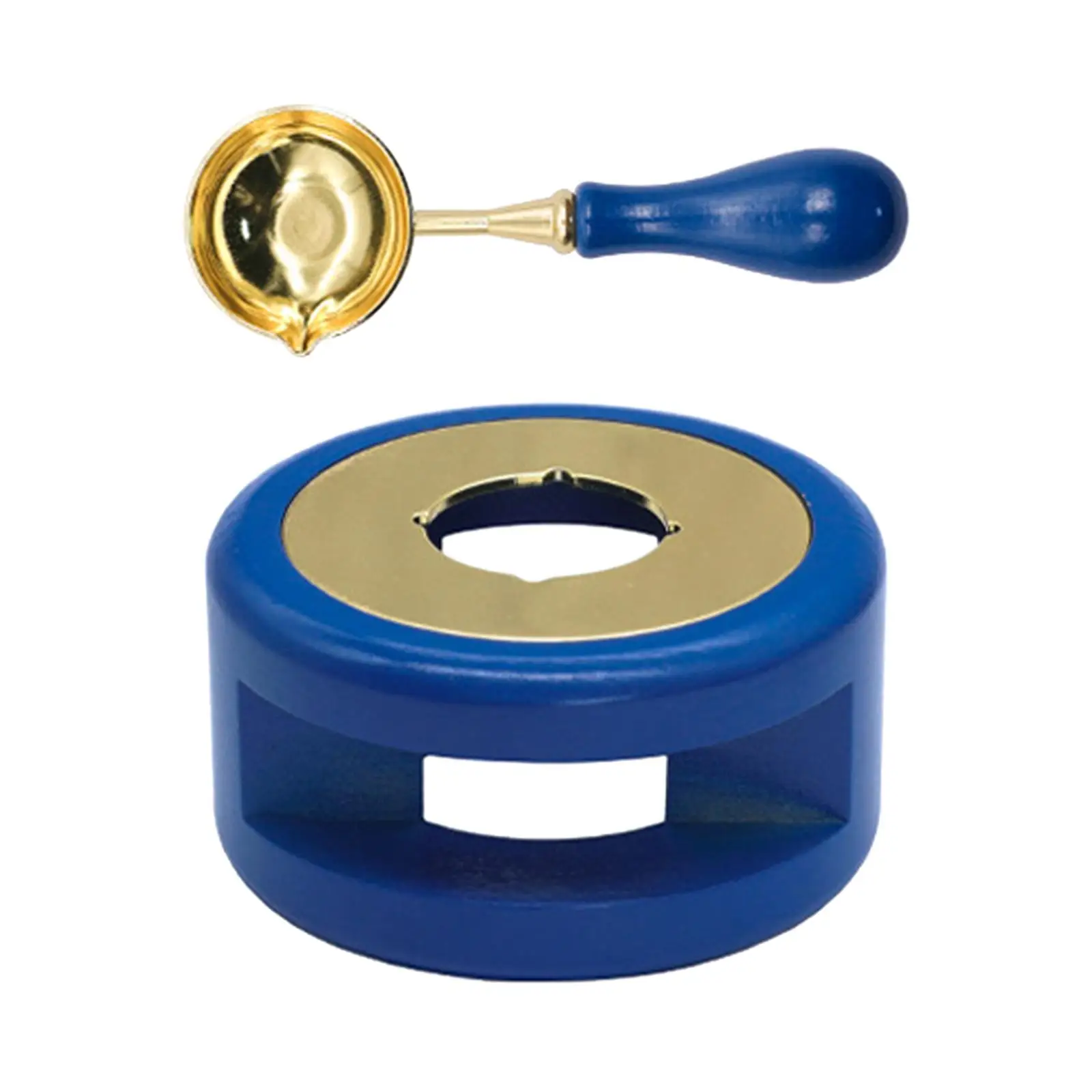 Wax Seal Melter Furnace Tool Copper Wood Easy Clean Magnet Base with Spoon for Invitations and Art