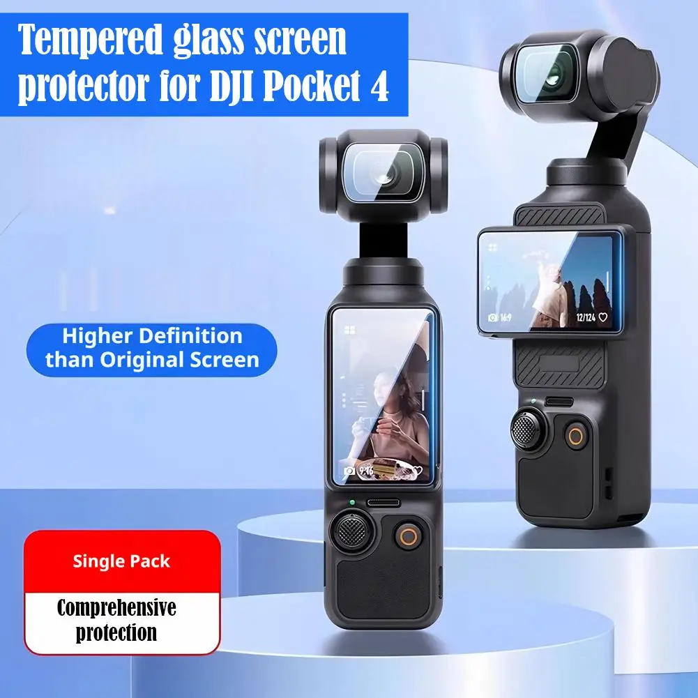 1/2/3Kits For DJI OSMO Pocket3/4 Tempered Glass Film Screen Protector Hardness Anti-Scratch Lens Camera Film  Camera Films