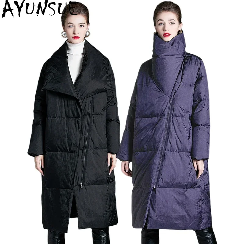 AYUNSUE เป็ดสีขาวลงปักเป้าแจ็คเก็ตผู้หญิงแฟชั่นยาวลงเสื้อคุณภาพสูง Outerwears ฤดูหนาว WARM เสื้อผ้า