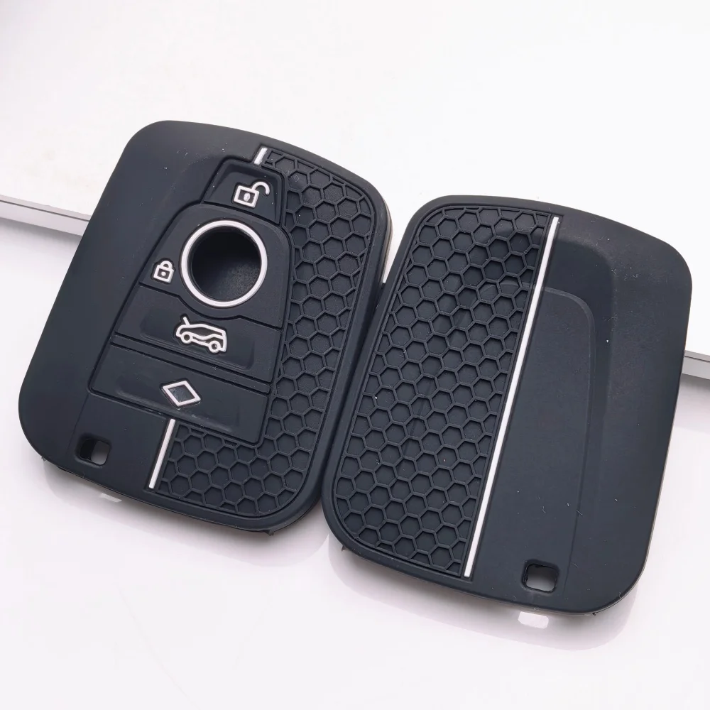 Silicone Car Remote Key Case Cover Holder Shell For BMW I3 I8 Series 2014 2015 2016 2017 2018 Protection Keychain Accessories view 2