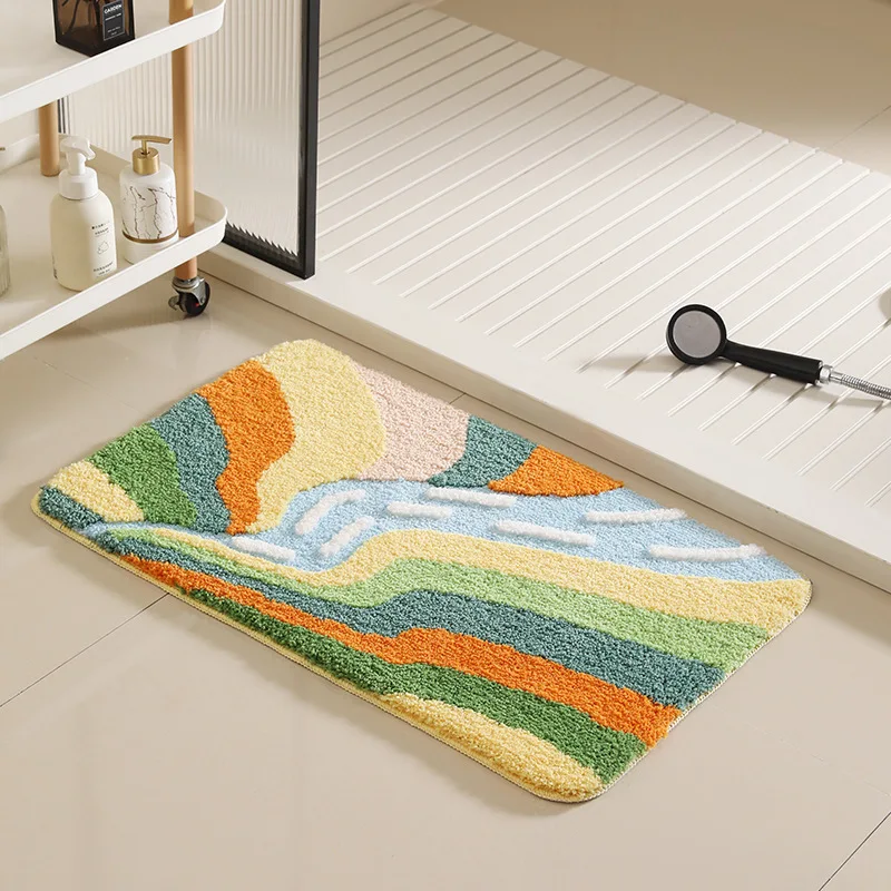 

Коврик для ванной с ландшафтным узором, впитывающий, нескользящий, для туалета и ванной комнаты