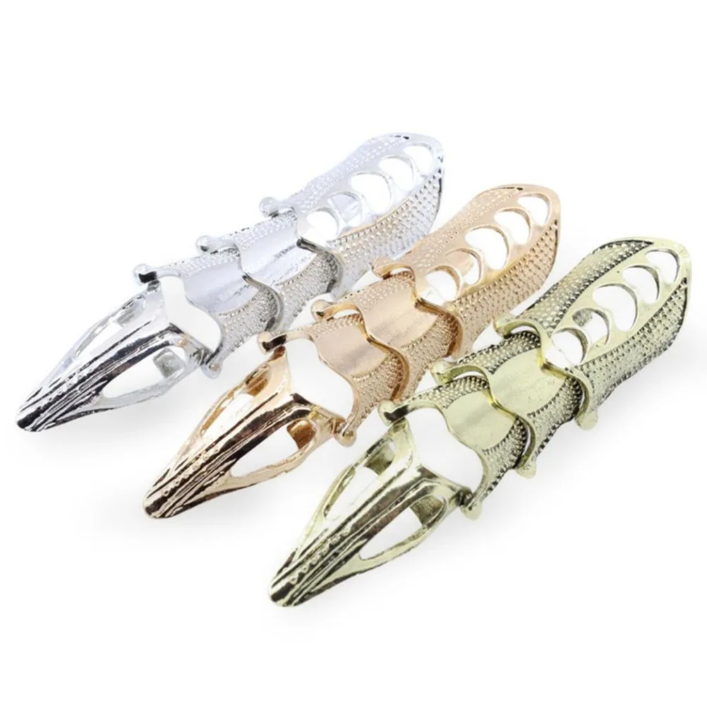 

3Pcs Metal Fingernail Claw Skin Friendly Hollow Out Accessories for Halloween Cosplay and Belly Dancing