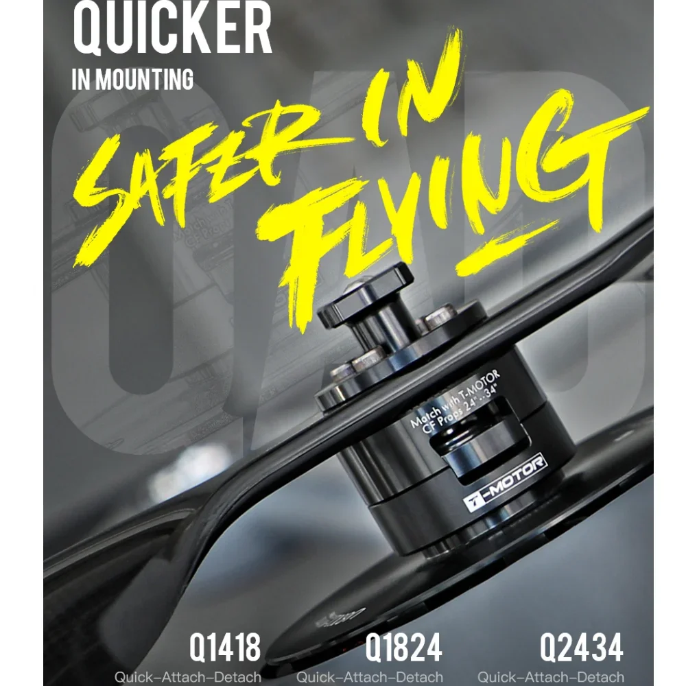 T-MOTOR Drone DIY Onderdelen Quick-Attach-Detach Propeller Adapter Q1418 Q1824 Q2434 Quicker 2 stks/set Voor Dubbele Vergrendeling veiliger Vliegen