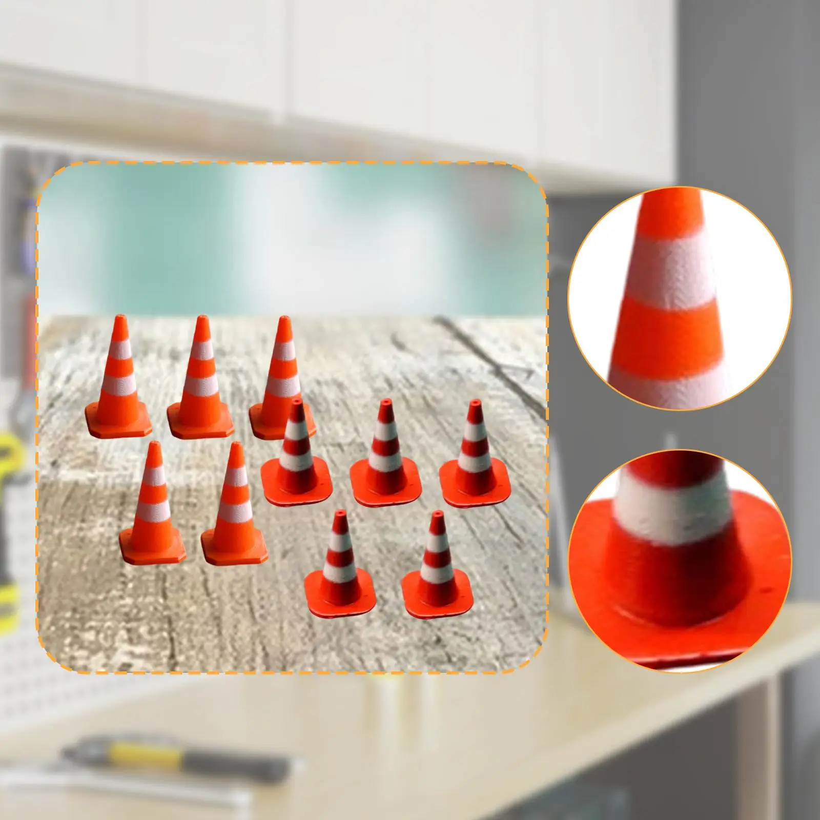 

Simulate 1 64 Scale Traffic Cone Model Resin Miniature Parking Lot Decor Realistic Car Diorama for Collectors