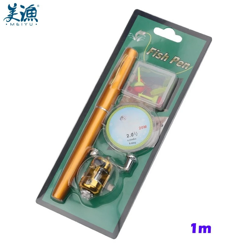 

Portable Pen-Style Fishing Rod Kit 1M - Collapsible to 21cm A+P Type with Metal Reel & Complete Accessories