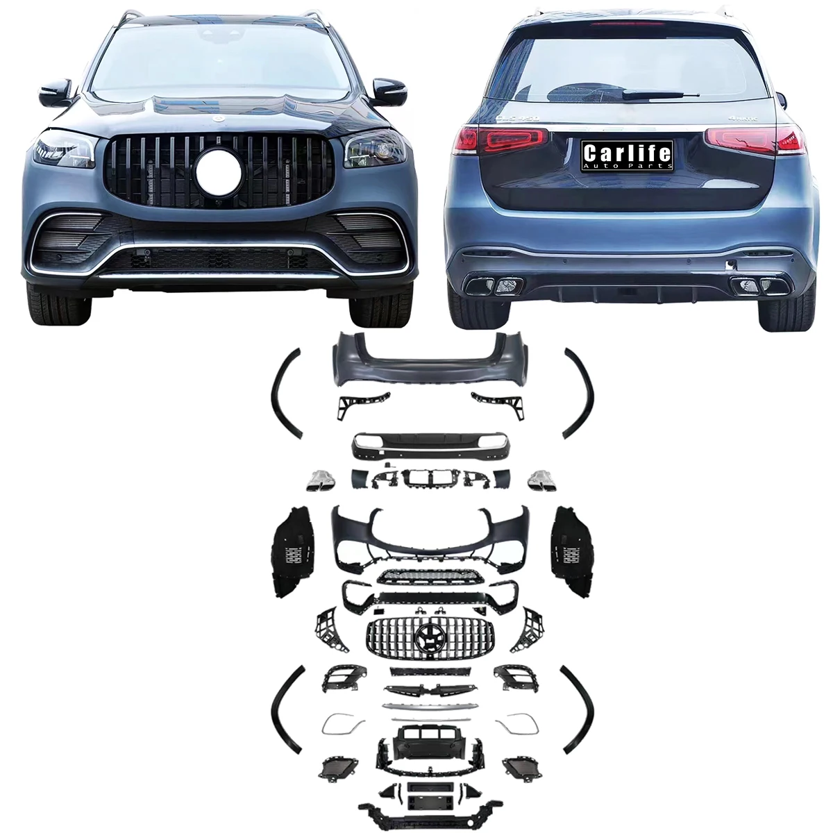 High Performance and Price Grille Bumpers Bodykit for Mercedes Benz GLS Class X167 2020+ Change To GLS63 AMG