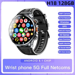 H19 Smart Watch 4G Sistema Android GPS WIFI SIM Card 1.95 ''Grande schermo AMOLED Telecamera rotante Riconoscimento facciale Smartwatch