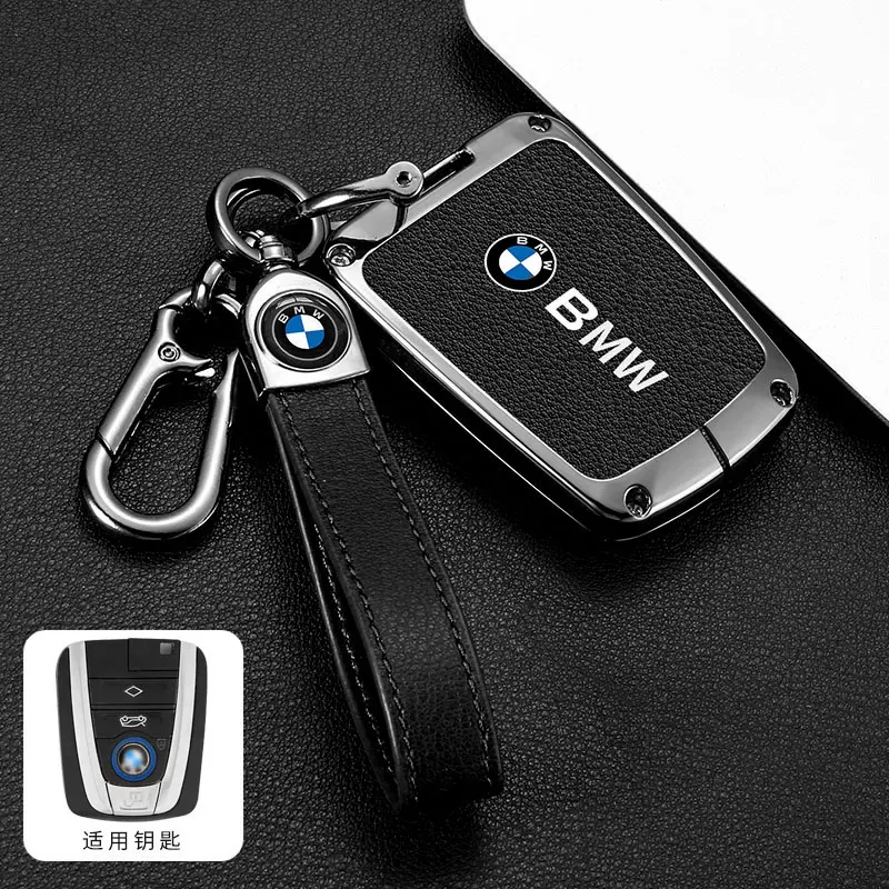 Zinc Alloy Leather Car Smart Renmote Key Case Cover Protection Holder Shell For BMW I3 I8 Series Keyless Keychain Accessories view 5