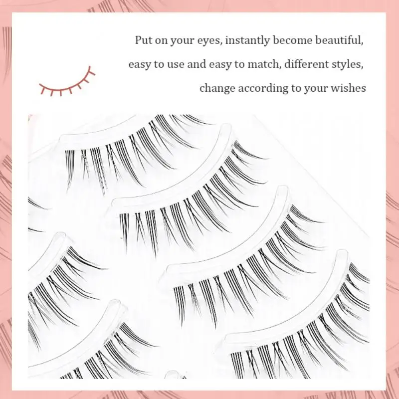 Manga LashesNatural False Eyelashes Full Strip Clear Band Wispy Mink Soft Anime Lashes Cosplay korean Makeup Tools