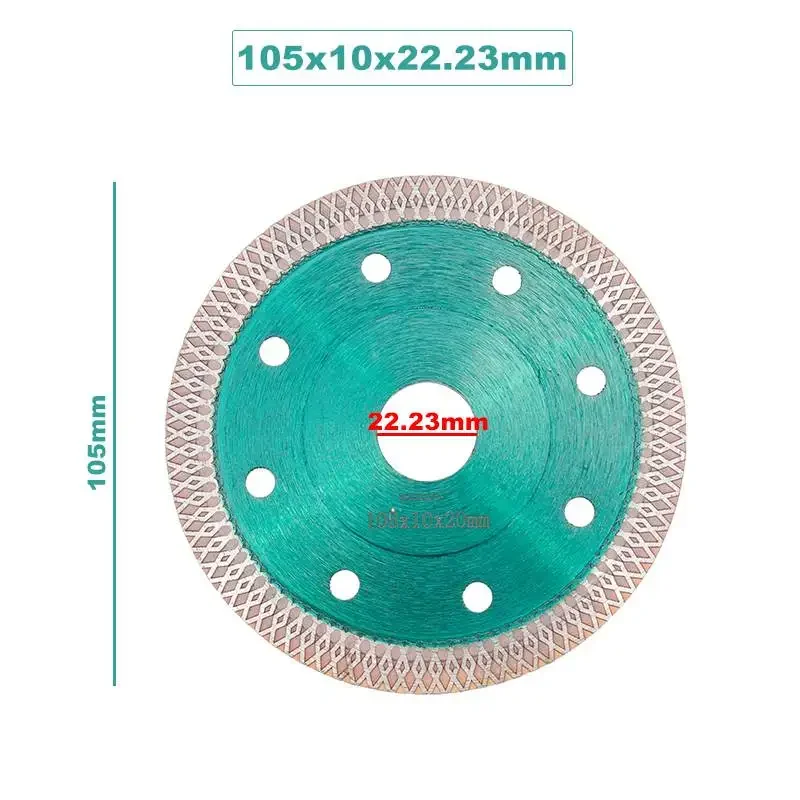 Imagem -03 - Hot Pressionado Sinterizado Malha Turbo Blade Green Diamond Saw Roda para Porcelana Cerâmica 105 mm 115 mm 125 mm