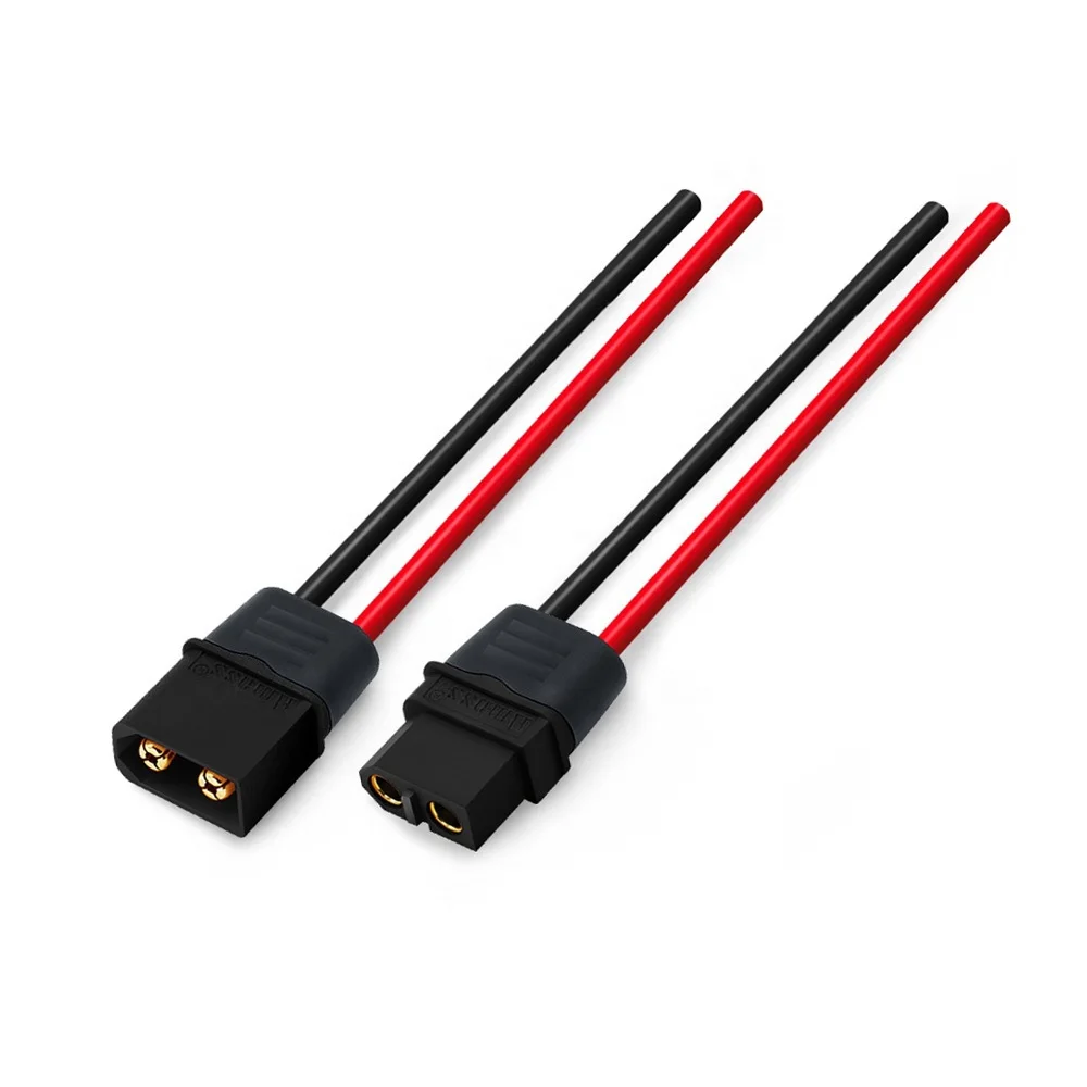10PCS Amass XT60 Connector Black Lipo Pigtail 12AWG 150mm Silicone Wire XT60H Battery Cable Lead For RC Aircraft & UAV Model DIY