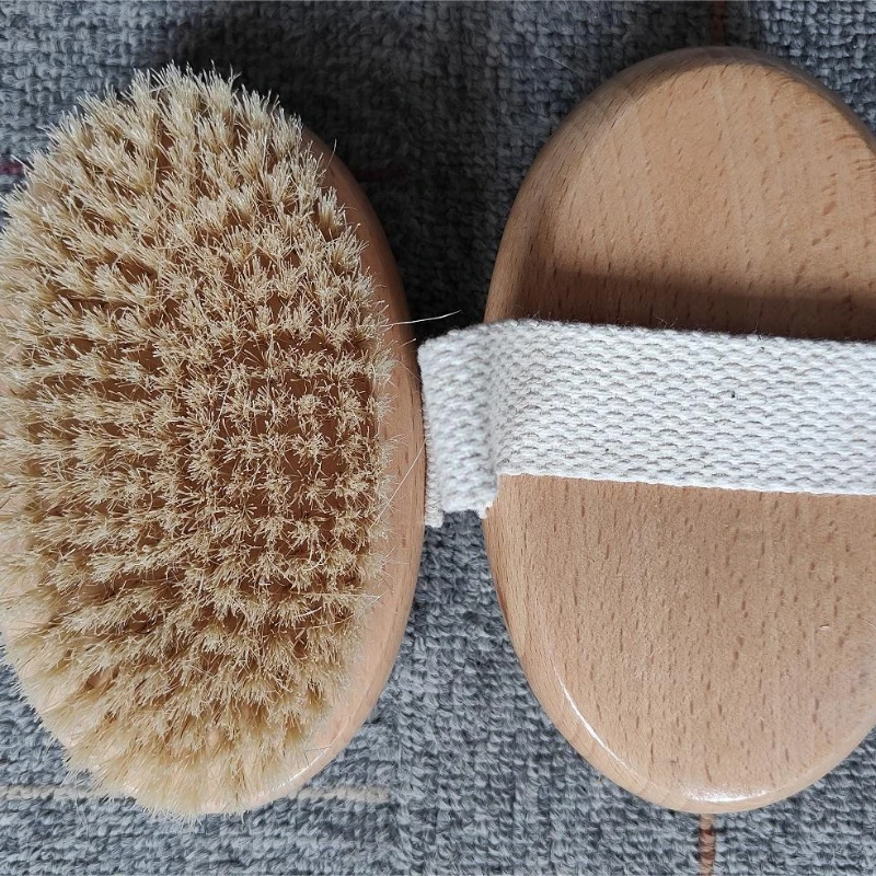 2 In 1 Dry Skin Body Brush Natural Bristle Dead Skin Remover Anti Cellulite Exfoliates Blood Circulation Health Massage Tools