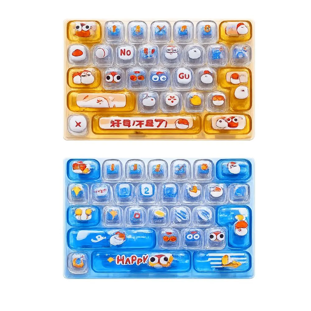 26-key Stress Relief Decompression Toy Clear Key Sounds Portable Press Button Toy Gifts Keychain Mechanical Keyboard Toy